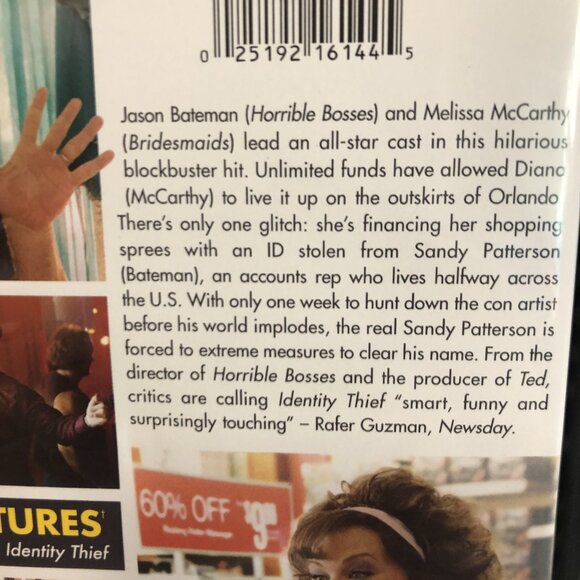 Comedy & Feel-Good Movie DVD Bundle – Identity Thief + Unlikely Angel - Picture 7 of 7